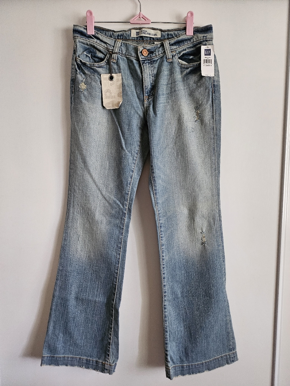 NWT  Women GAP Size 4 REG Original LONG and LEAN Flare Stretch Denim Jeans Blue